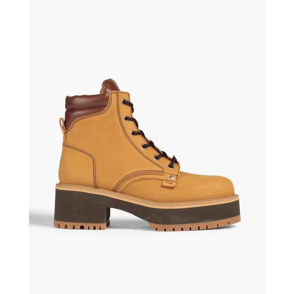 NEW Maje Brown Nubuck Combat Boots Brown size 41 - Picture 2 of 10